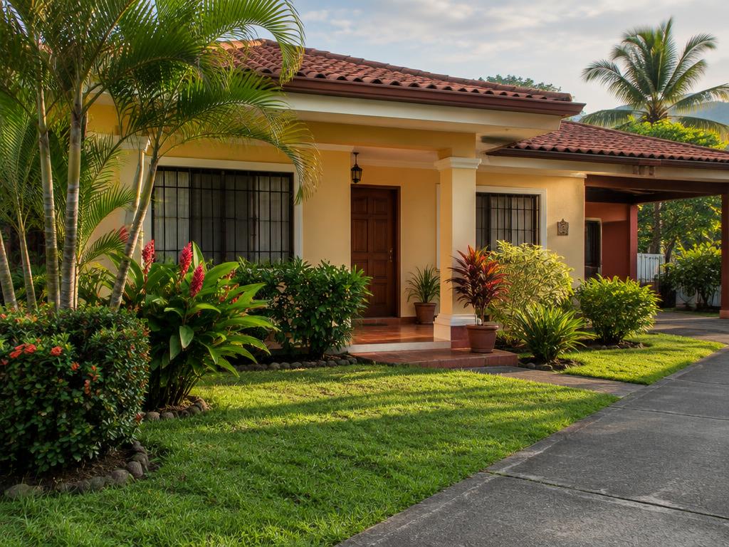 Casa tica bien cuidada con jardín y pintura nueva